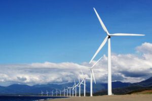 Große Windenergie Anlage an der Küste